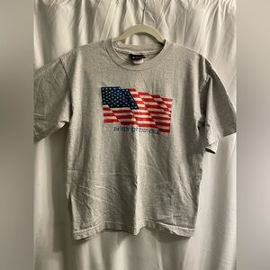 Youth XL Born In The USA Grey T Shirt GIANT Tag Vintage 90s Springsteen America